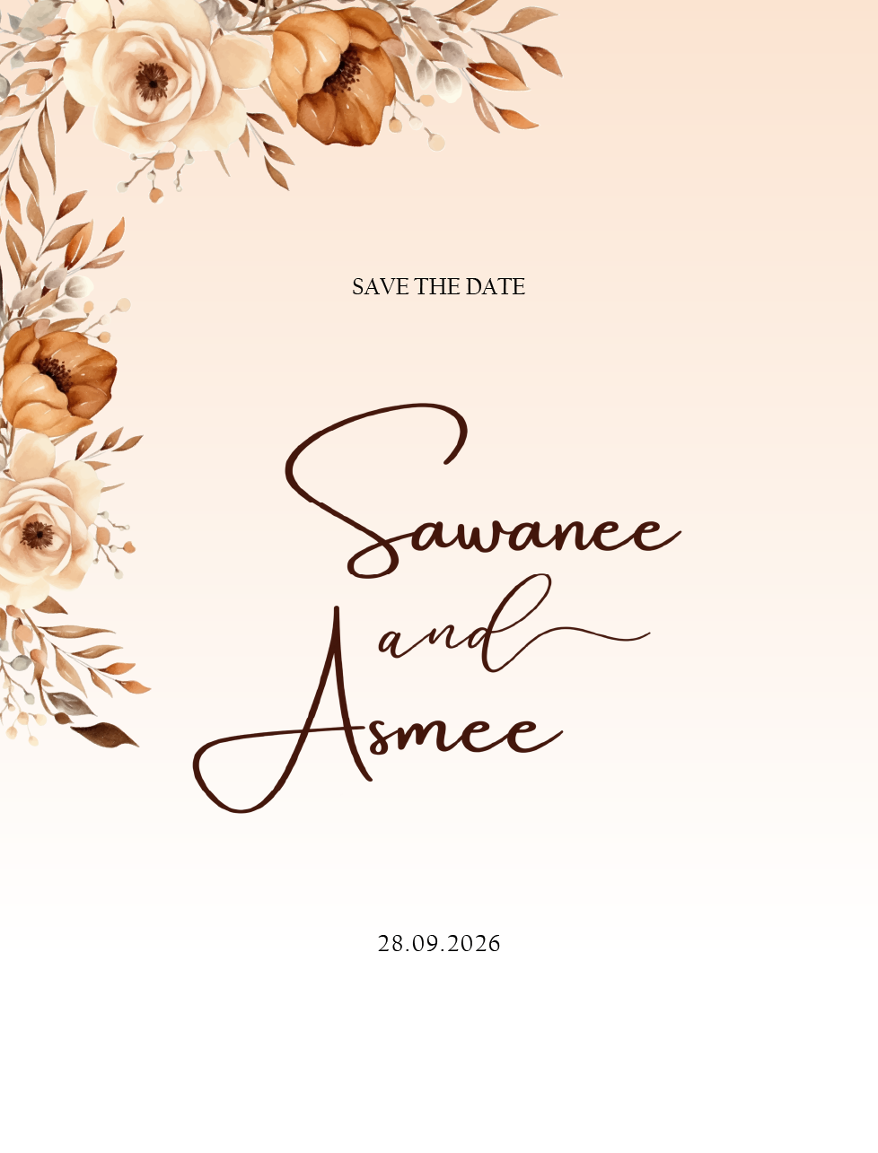 Save the date — Sawanee and Asmee, 28 September 2026